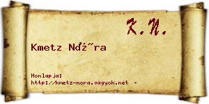 Kmetz Nóra névjegykártya