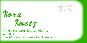 nora kmetz business card